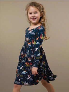 Little Sleepies | Play Collection Evening at Hogwarts Twirl Dress | Size 8